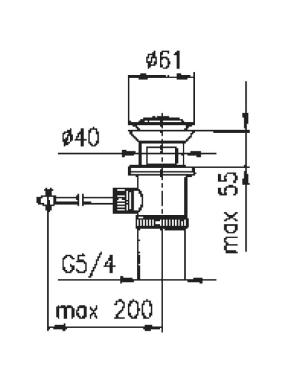 KFA Korek automatyczny z cięgnem 5/4" mały chrom (660-054-00) 2