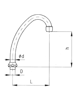Wylewka KFA Typu J 135mm chrom (831-258-00) 2