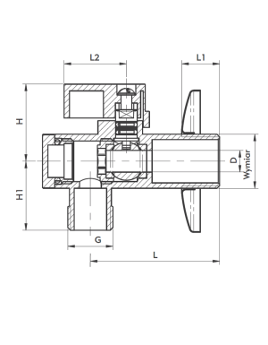 KFA Zawór kątowy z ﬁltrem 1/2"x1/2"  (707-010-15) 2