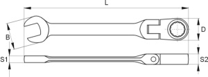 Yato Klucz płasko-oczkowy z grzechotką i przegubem 24mm (YT-1690) 2