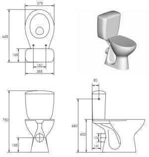 Zestaw kompaktowy WC Cersanit President 64.5 cm cm biały (K08-028) 3