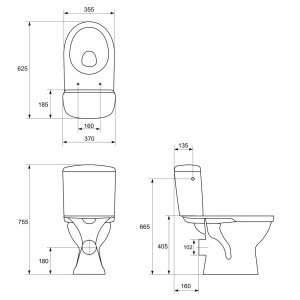 Zestaw kompaktowy WC Cersanit Merida 62.5 cm cm biały (K03-018) 3