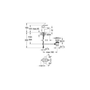 Bateria bidetowa Grohe BauLoop stojąca chrom (23338000) 2