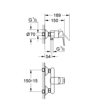 Bateria prysznicowa Grohe BauLoop chrom (23340000) 2