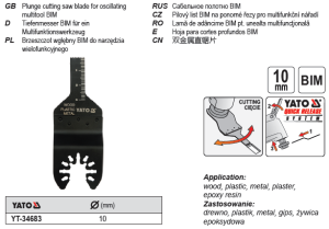 Yato Brzeszczot wgłębny BIM do narzędzia wielofunkcyjnego 10mm (YT-34683) 2