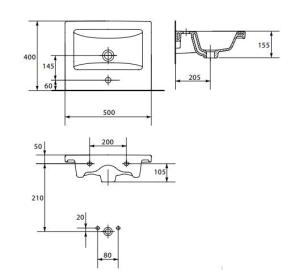 Umywalka Cersanit Como 50cm (K32-002-BOX) 2