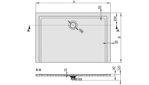 Brodzik Sanplast Space Mineral prostokątny 110 cm x 80 cm (645-290-0340-01-000) 2