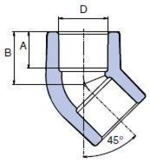 Wavin Kolano PP 32mm 45 stopni PN20/20C EK 3248022503 3