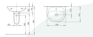 Umywalka Basic Basic 52cm (A161101006) 2