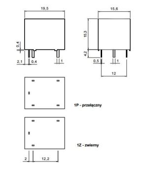 Relpol Przekaźnik 1P 12A cewka 24V DC - RM50N-3011-85-1024 4