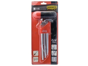 Modeco Zestaw kluczy imbusowych hex typ L 1,5-10mm z kulką 9szt. (MN-54-120) 2