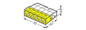 Wago Złączka Compact 5-przewodowa transparentna / żółta (2273-205) 2
