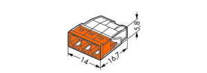 Wago Złączka Compact 3-przewodowa transparentna / pomarańczowa (2273-203) 2