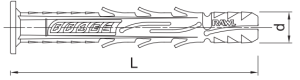 Rawlplug Kołek ramowy FF1 9,8x80mm kołnierz nylon 50szt. - R-FF1-N-10K080 2