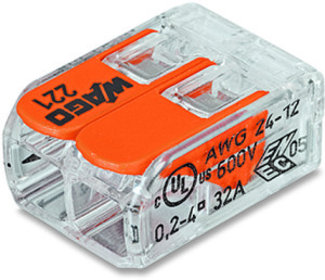 Wago Złączka uniwersalna 2x4mm przeźroczysto pomarańczowa do wszystkich rodzajów przewodów (221-412) 3