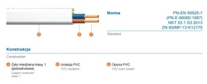 NKT Cables Przewód instalacyjny YDYP 2x2,5 750V biały 13029004 2