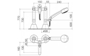 Bateria wannowa Dornbracht Circle wolnostojące chrom (25953940-00) 2