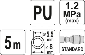 Yato Wąż pneumatyczny spiralny 5,5mm 5m (YT-24201) 3