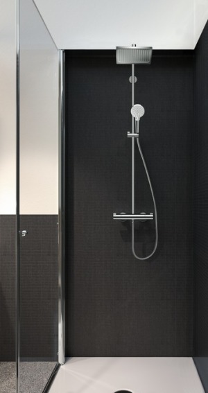 Zestaw prysznicowy Hansgrohe Crometta E z deszczownicą z baterią termostatyczną chrom (27271000) 2