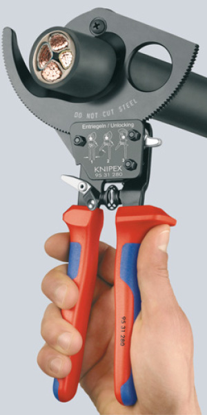 Knipex Nożyce do kabli z zapadką 280mm (9531280) 3