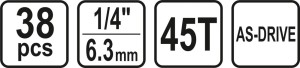 Zestaw narzędzi Sthor 38 el. (58640) 6