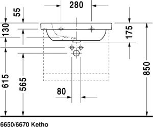 Umywalka Duravit D-Code 65cm (03426500002) 3