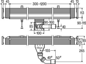 Viega Odpływ liniowy bez rusztu ścienny Advantix Vario 120cm (736552) 3