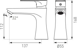 Bateria umywalkowa Ferro Algeo Square stojąca chrom (BAQ2) 2