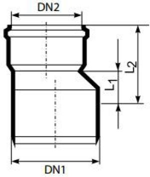 Magnaplast Redukcja kanalizacji wewnętrznej HTR 40/32mm biała (420410) 2