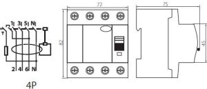 Kanlux Wyłącznik różnicowo-prądowy 4P 100A AC (23197) 2