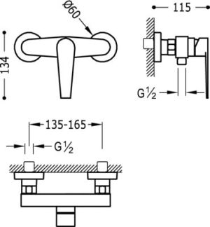 Bateria prysznicowa Tres Class chrom (20516701) 2