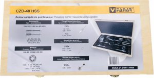 Fanar ZESTAW NARZEDZI DO GWINTOWANIA M3-M24 HSS CZD-85 - Z1-085011-0000 5