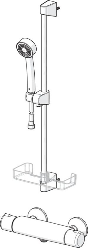 Zestaw prysznicowy Oras Nova przesuwny z baterią termostatyczną chrom (7452U) 3