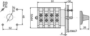 Elektromet Łącznik krzywkowy 0-gwiazda-trójkąt 3P 40A Łuk 40-21 (924009) 2