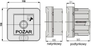 Elektromet Ręczny ostrzegacz pożarowy 4R 12A IP65 WP-6s ROP A (921414) 2