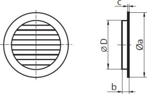 Vents Kratka okrągła biała z siatką 100mm (WPFMV100BVWH) 2