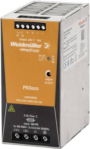 Weidmuller Zasilacz impulsowy trójfazowy 400-500V AC/24V DC 10A 240W PRO ECO3 240W 24V 10A 2
