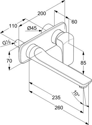 Bateria umywalkowa Kludi Ameo podtynkowa chrom (412450575) 2