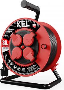 Plastrol Przedłużacz bębnowy PROFESSIONAL LINE; 4x2p+Z; IP44; 16A; H05RR-F; 3x1,5; 30m; czarny (W-97055) 2