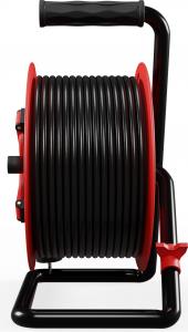 Plastrol Przedłużacz bębnowy PROFESSIONAL LINE; 4x2p+Z; IP44; 16A; H05RR-F; 3x1,5; 30m; czarny (W-97055) 4