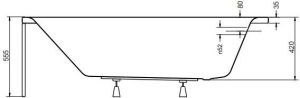 Wanna Besco Talia prostokątna 170 x 75cm (WAT-170-PK) 5