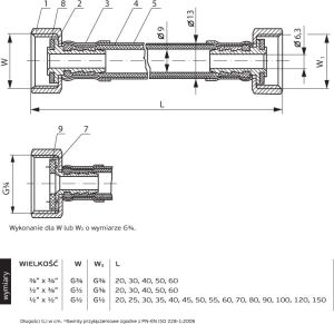 Wężyk przyłączeniowy Perfexim PHA-9110WW GW / GW 1/2" x 3/8" (06-001-1510-020) 2