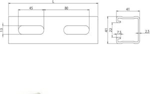 Niczuk Profil montażowy typ MF2,5 41 x 41 x 2,5mm długość 2000mm (0741412520) 2