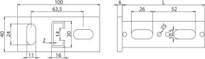 Niczuk Profil montażowy typu C2,0 30 x 16 x 2mm ze stopką dł. 416 mm (0930164000) 2