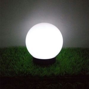 GreenBlue Solarna lampa wolnostojaca ogrodowa - kula 15x15x48cm, bialy LED (GB121) 6