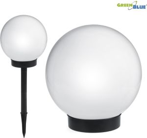 GreenBlue Solarna lampa wolnostojaca ogrodowa - kula 15x15x48cm, bialy LED (GB121) 7