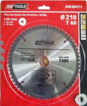 AWTools Piła tarczowa do drewna 190 x 30/22/16mm 60z (AW48465) 2
