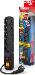 Listwa zasilająca Acar F5 PRO przeciwprzepięciowa 5 gniazd 5 m czarna (W0094) 3
