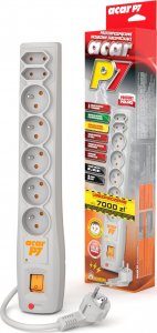 Listwa zasilająca Acar P7 przeciwprzepięciowa 7 gniazd 5 m szara (W0119) 2