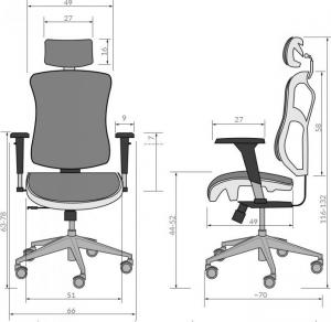 Krzesło biurowe Diablo Chairs V-Basic Czarne Szare 2